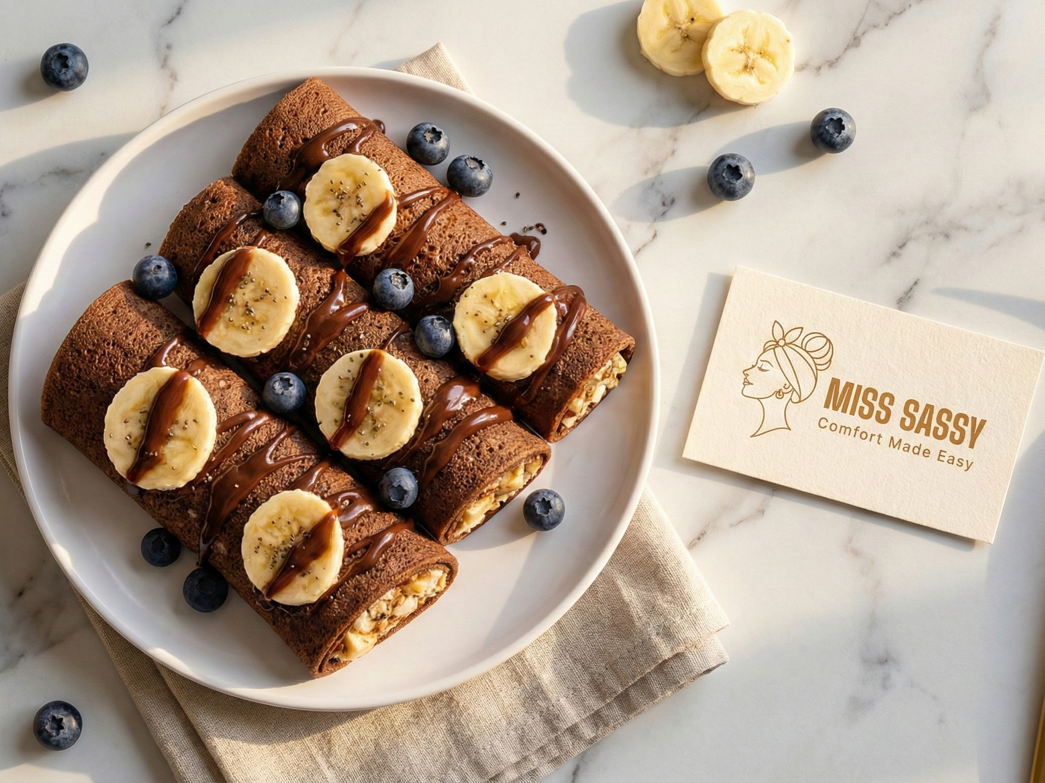 Miss Sassy Chocolate Crepes Banana & Hazelnut Cream 1lb