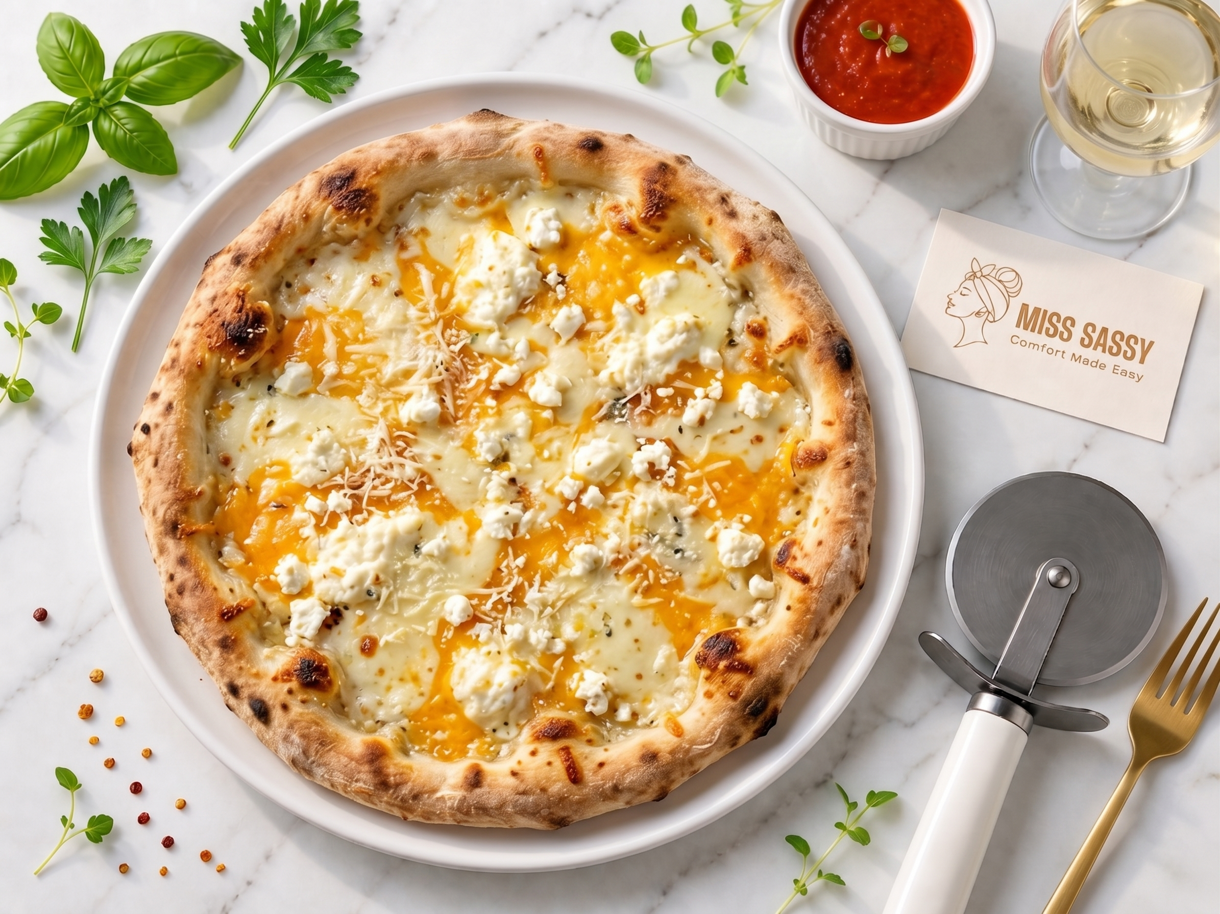 Miss Sassy Five Cheeses Pizza 12"