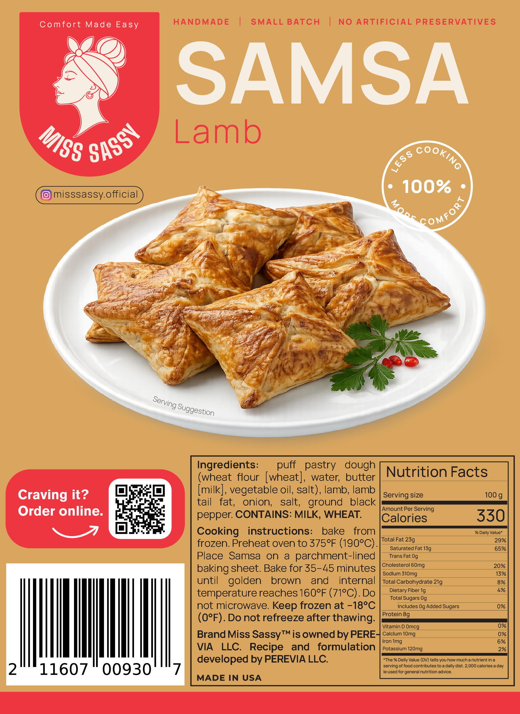 Miss Sassy Samsa Lamb 1.35lb