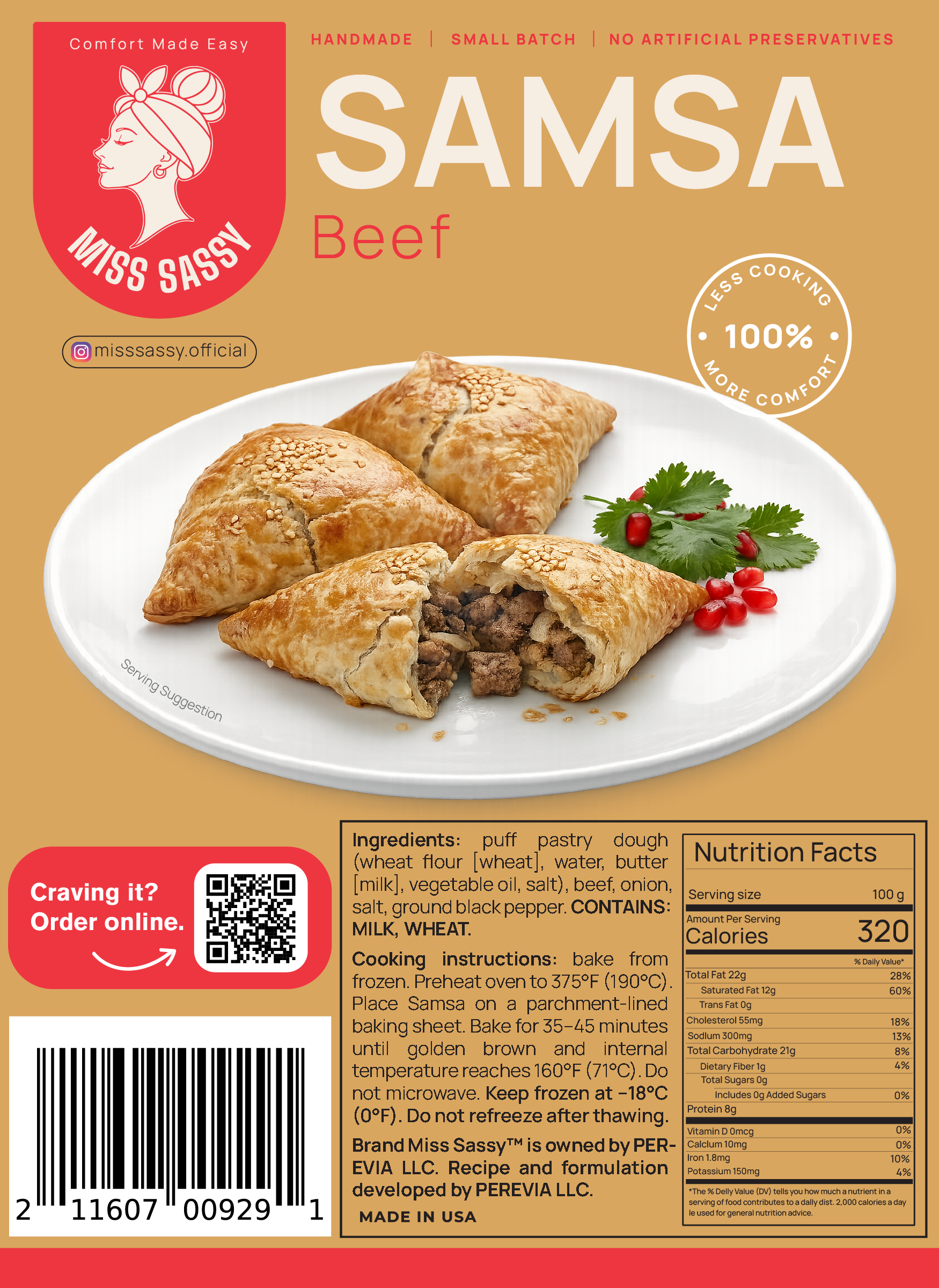 Miss Sassy Samsa Beef 1.35lb