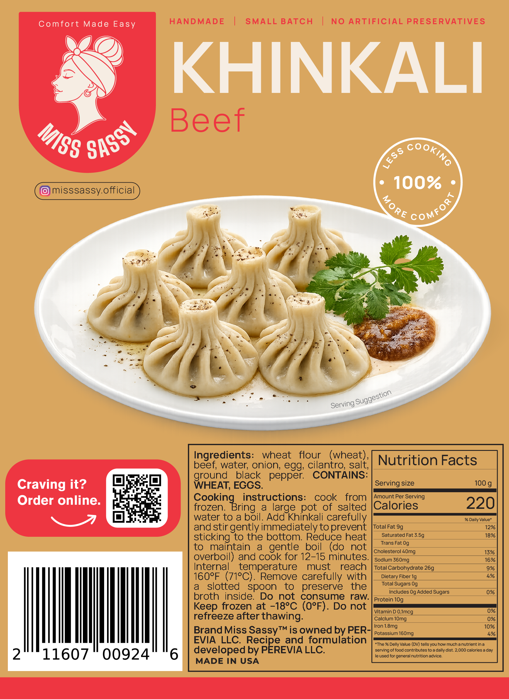 Miss Sassy Khinkali Beef 1.5lb