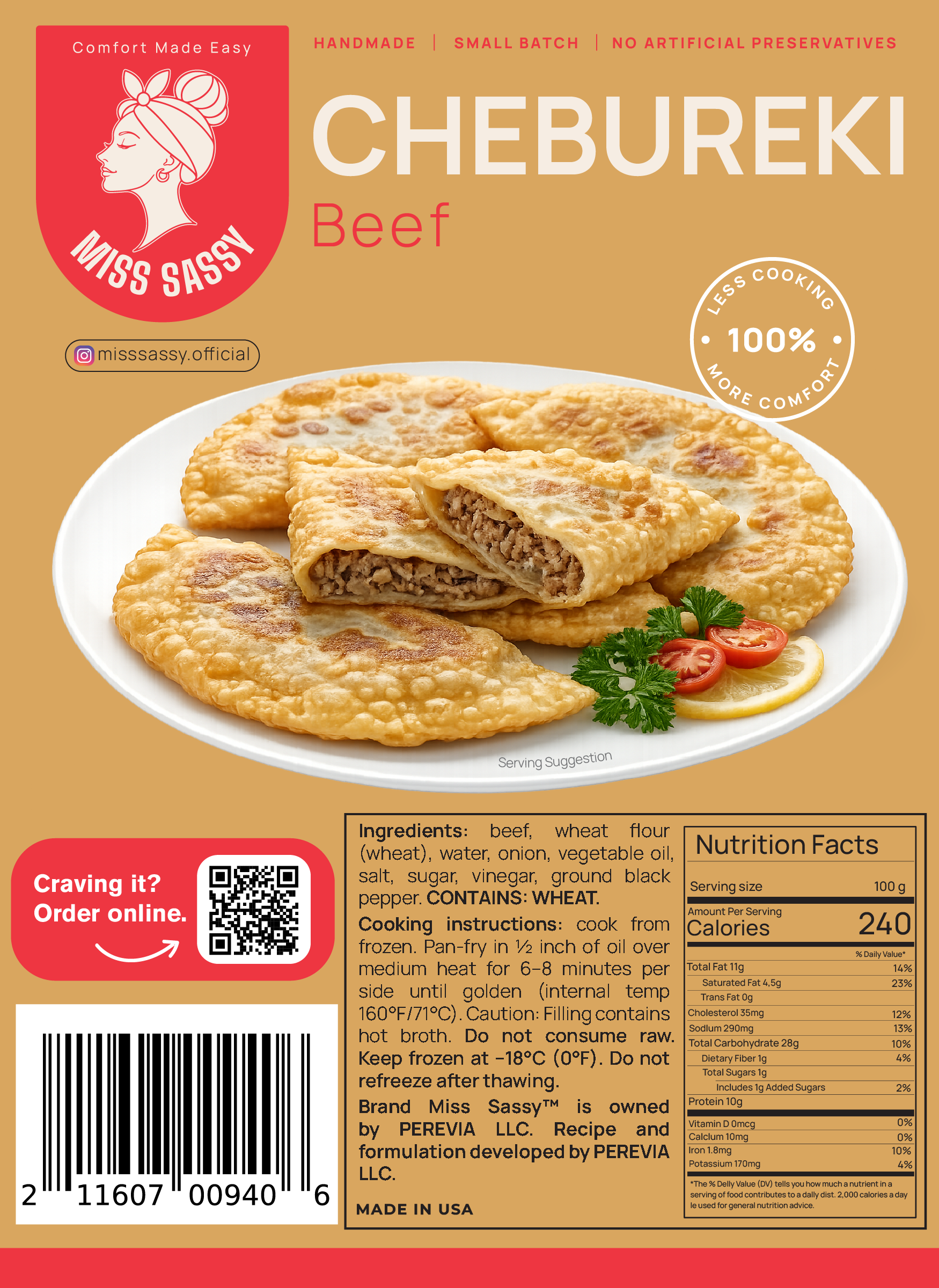 Miss Sassy Chebureki Beef 1lb
