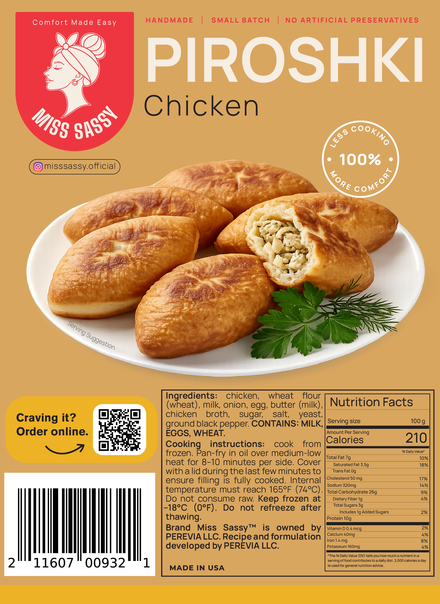 Miss Sassy Piroshki Chicken 1.2lb