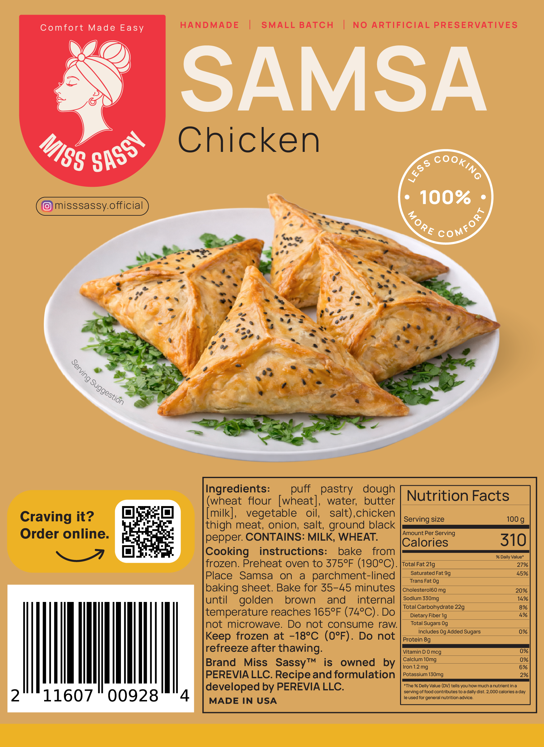 Miss Sassy Samsa Chicken 1.35lb