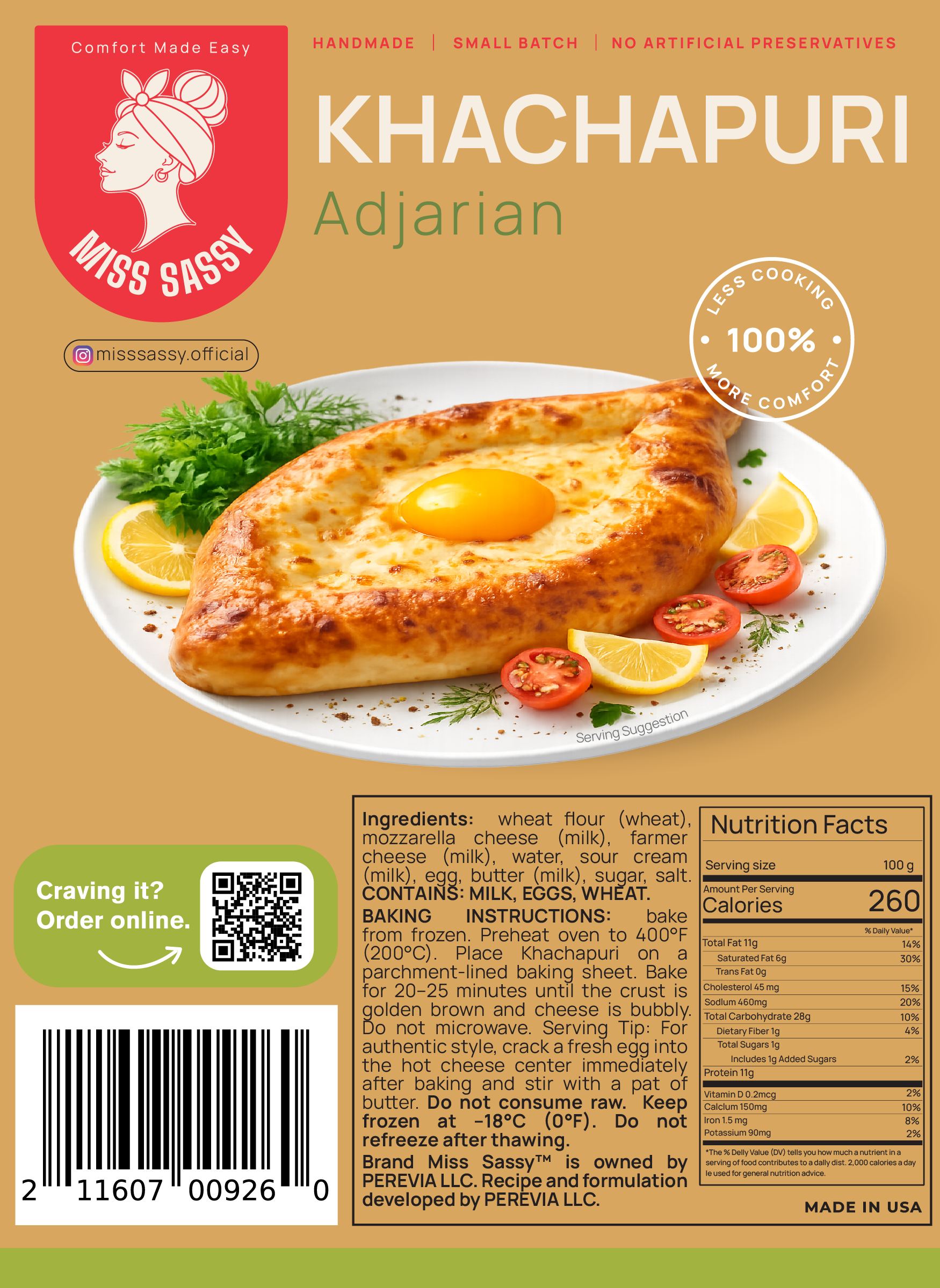 Miss Sassy Khachapuri Adjarian 1lb
