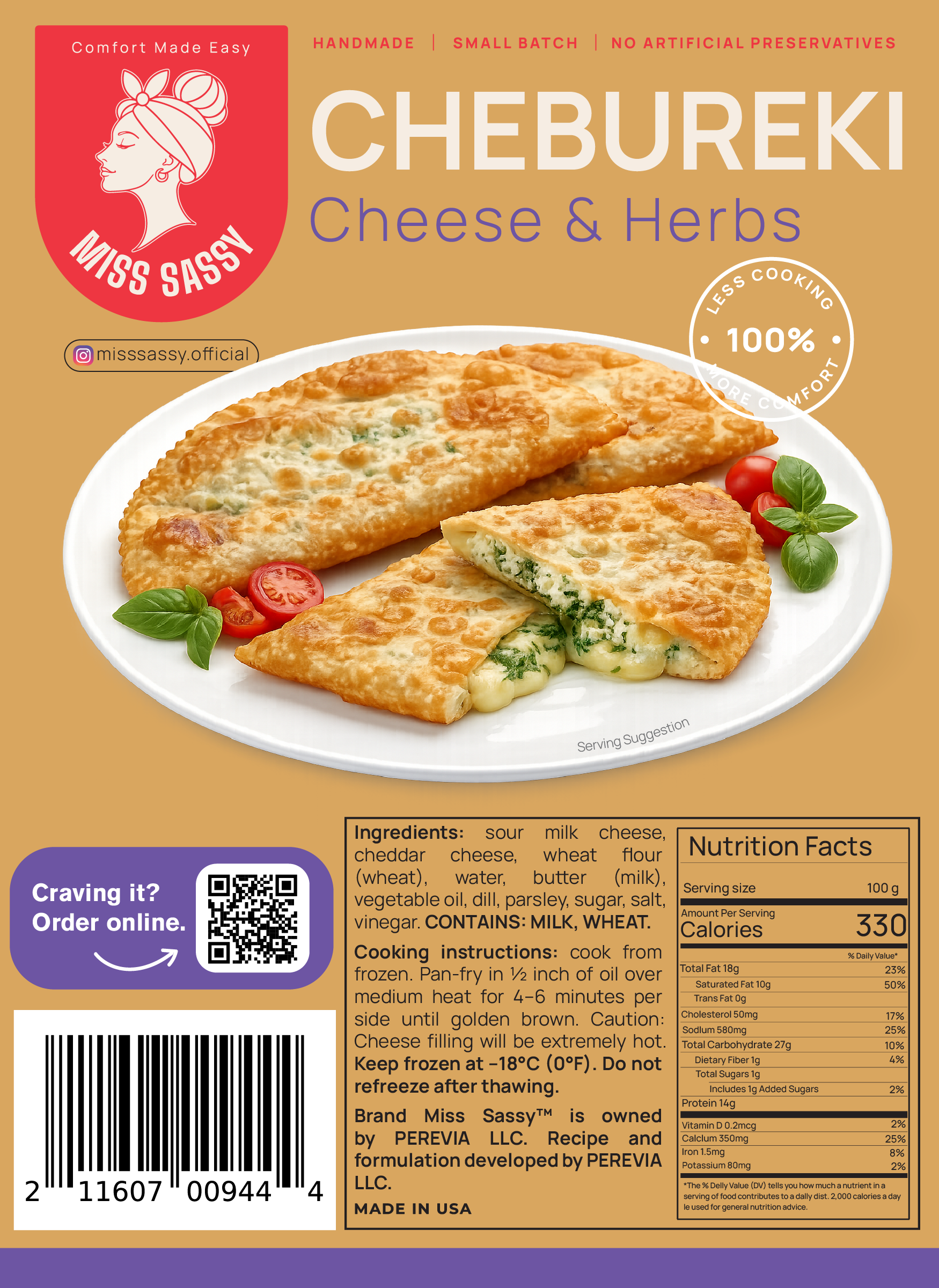 Miss Sassy Chebureki Cheese & Herbs 1lb