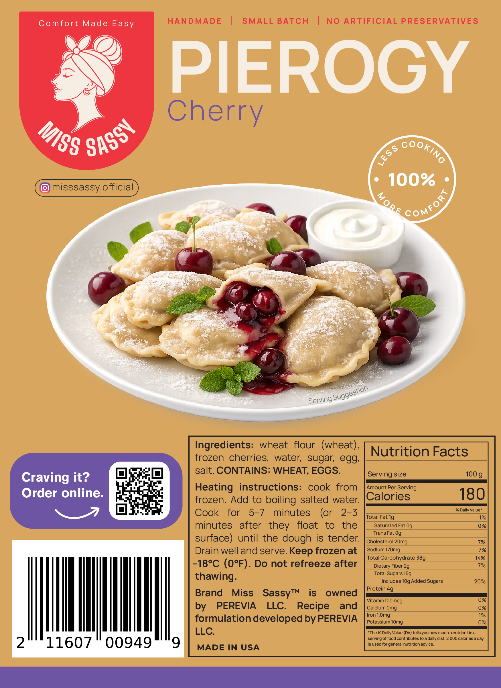 Miss Sassy Pierogy Cherry 1.5lb