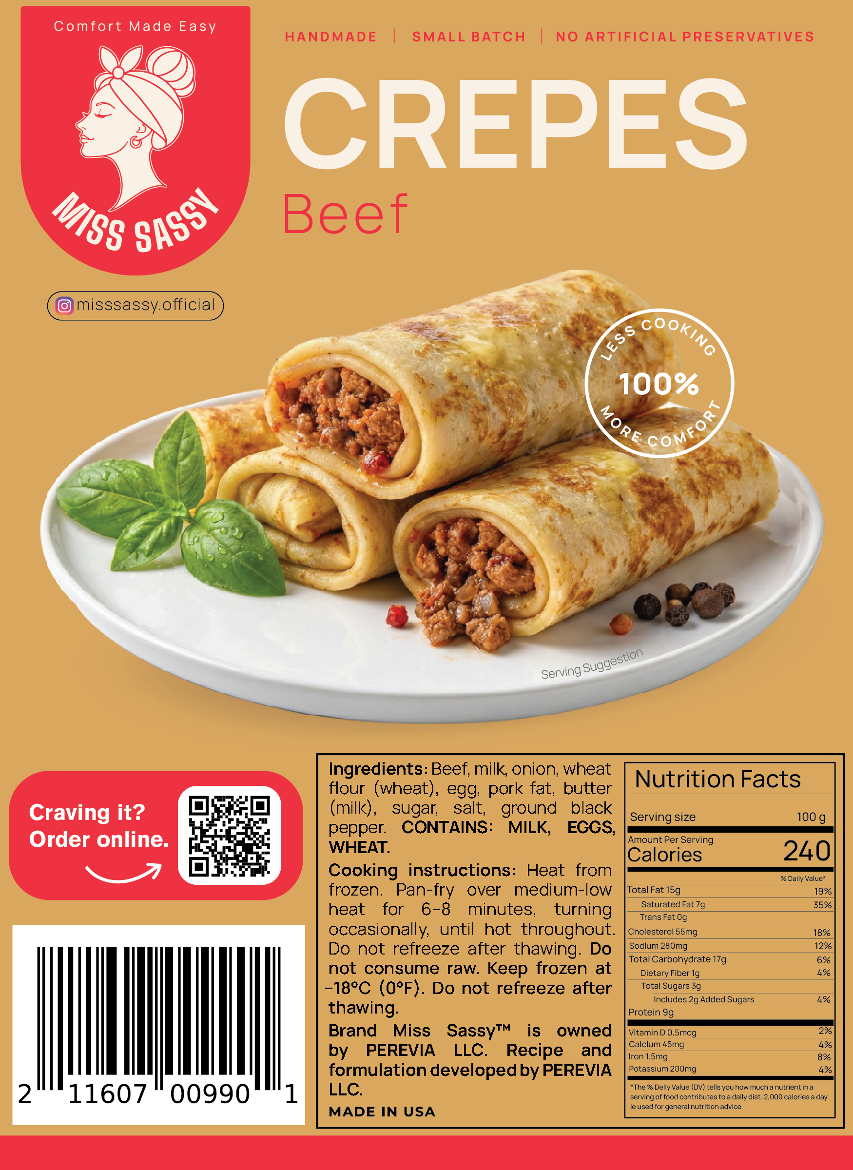 Miss Sassy Crepes Beef 1lb