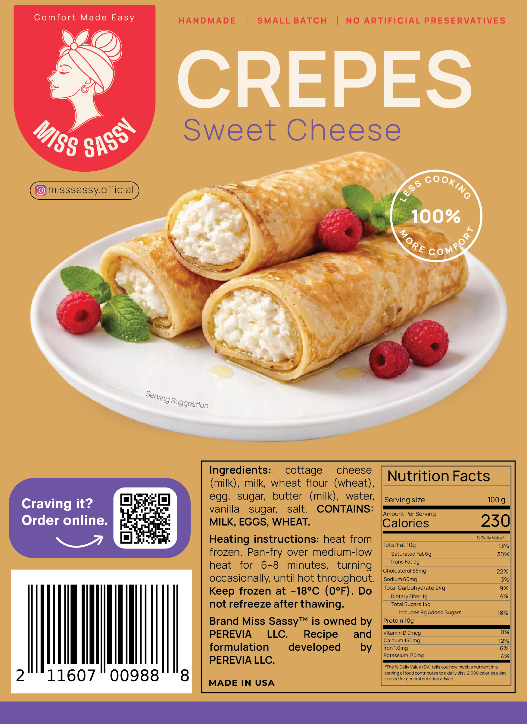 Miss Sassy Crepes Sweet Cheese 1lb