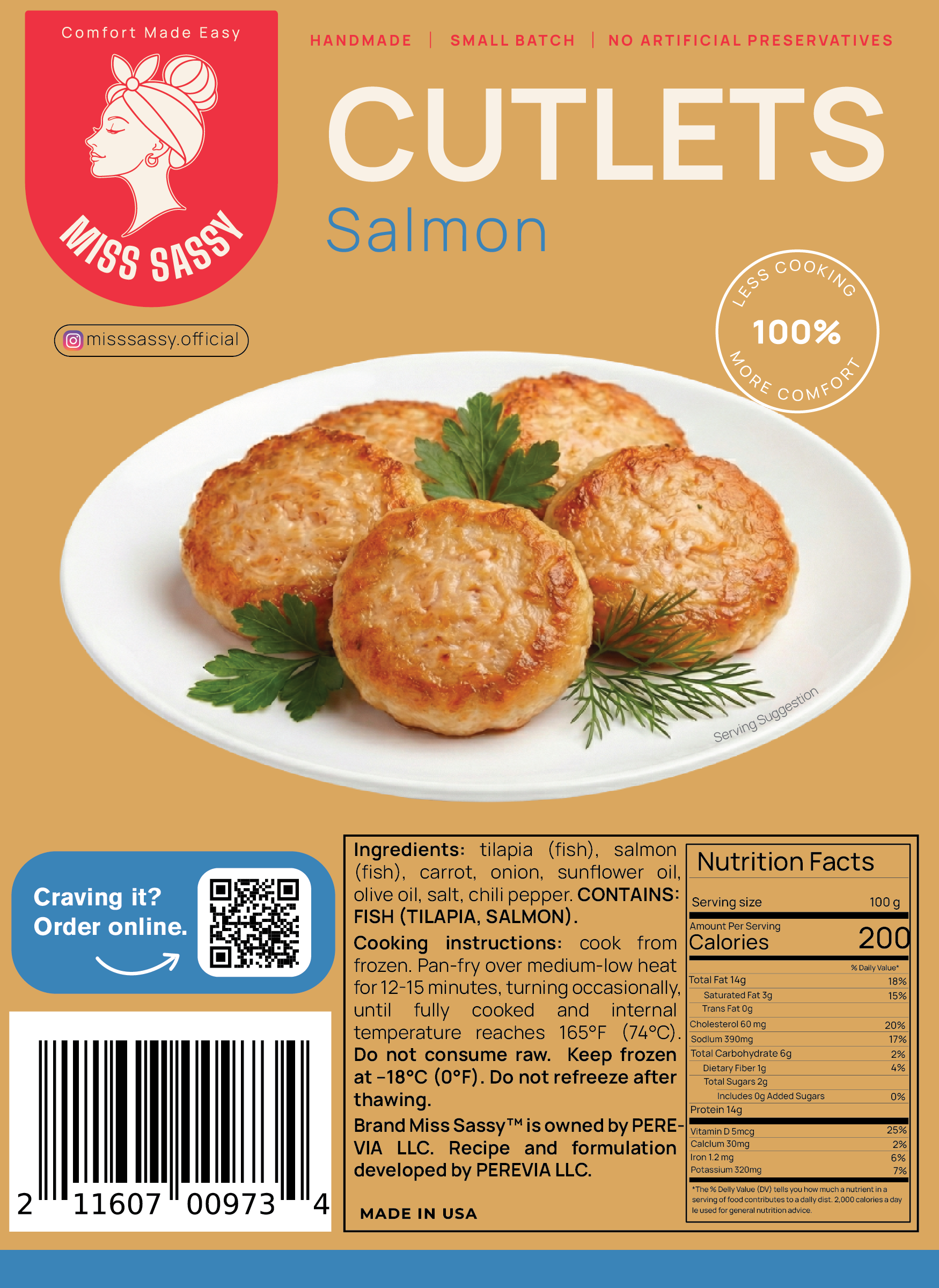 Miss Sassy Cutlets Salmon 1.12lb