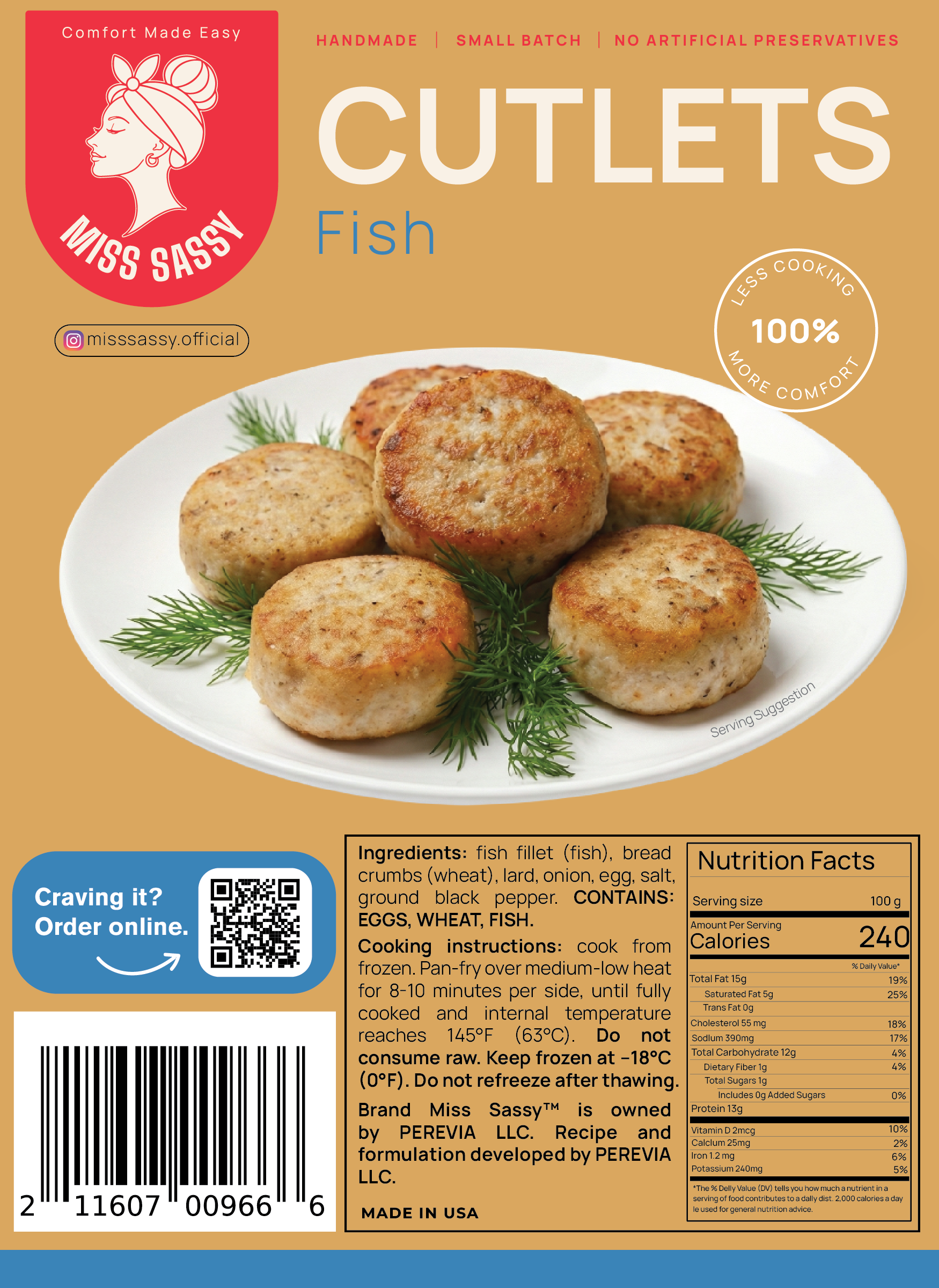 Miss Sassy Fish Cutlets 1.12lb
