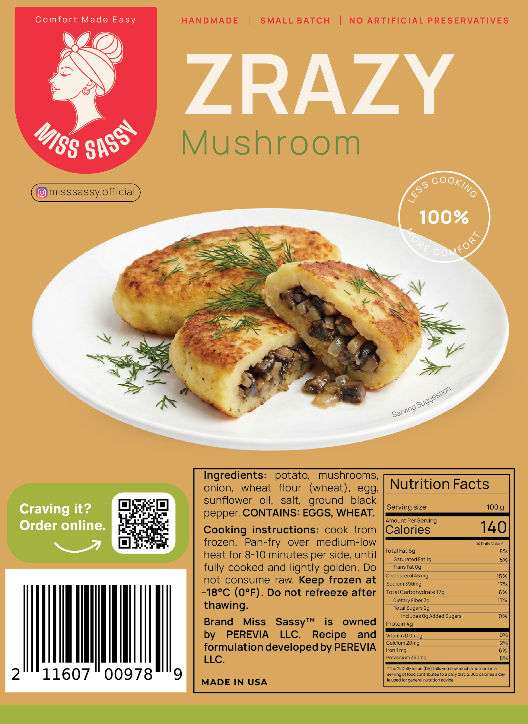 Miss Sassy Zrazy Mushroom 1.15lb